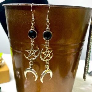 # 17 Earrings silver tone 4 inches